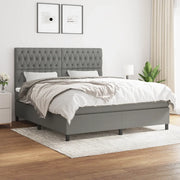 Giroletto a Molle con Materasso Grigio Scuro 180x200 cm Tessuto 3142034