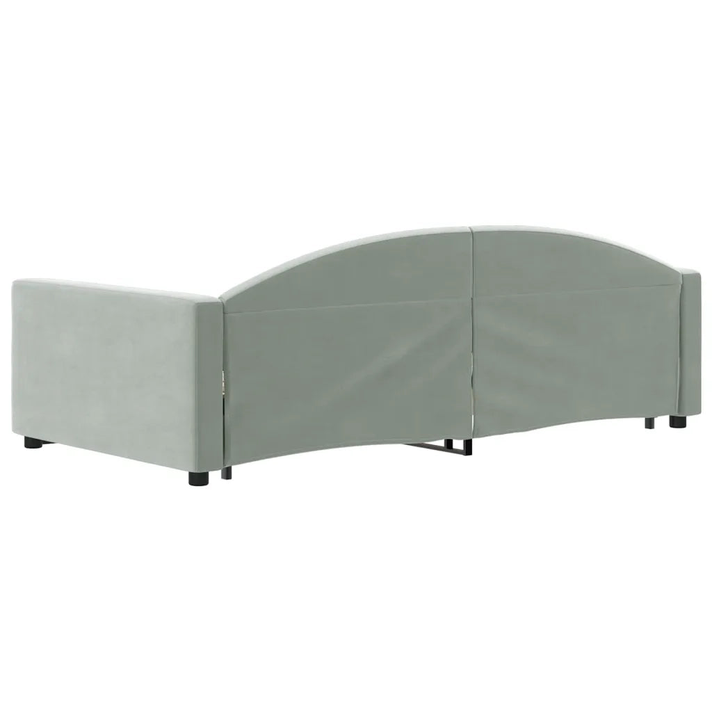 Divano Letto Estraibile Cassetti-Sofa Letto-Daybed Grigio Chiaro 100x200 Velluto 967033