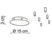 BASE-6R B Base a raggio 6 luci bianco opaco d.15cm