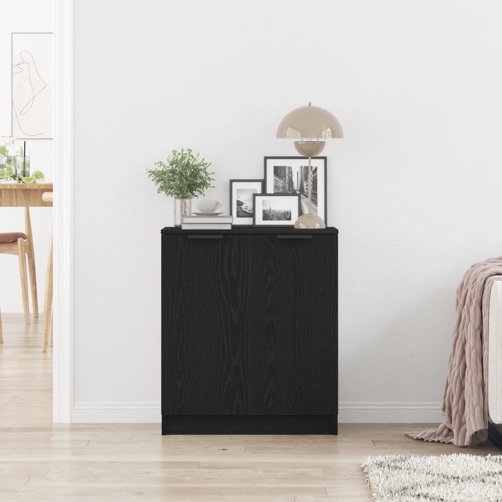 Credenza Nero Rovere 60x30x70 cm Legno ingegnerizzato