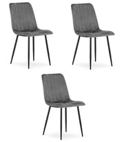 Sedia Valora JEWA in velluto grigio scuro, design ergonomico x3
