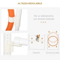 Set Agility Dog 7 Pezzi con Fischietto e Borsa da Trasporto, in Plastica e ABS, 89x69x99 cm, Bianco Arancione Blu