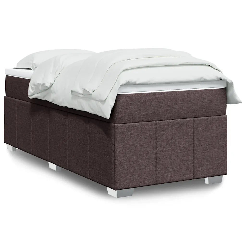 vidaXL Giroletto a Molle con Materasso Marrone Scuro 90x200 cm Tessuto