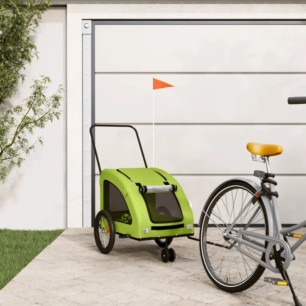 Rimorchio da Bici per Animali Verde Oxford e Ferro CFW2179707