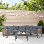 Set Salottino per Esterno Karg Divano Modulare a 3 pezzi e Tavolino con Piano in SPC Rovere Mobili da Giardino - Grigio