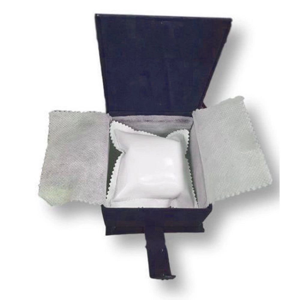 Trade Shop - Cofanetto Scatolo Confezione Astuccio Cuscino Per Orologio Velluto Blu -