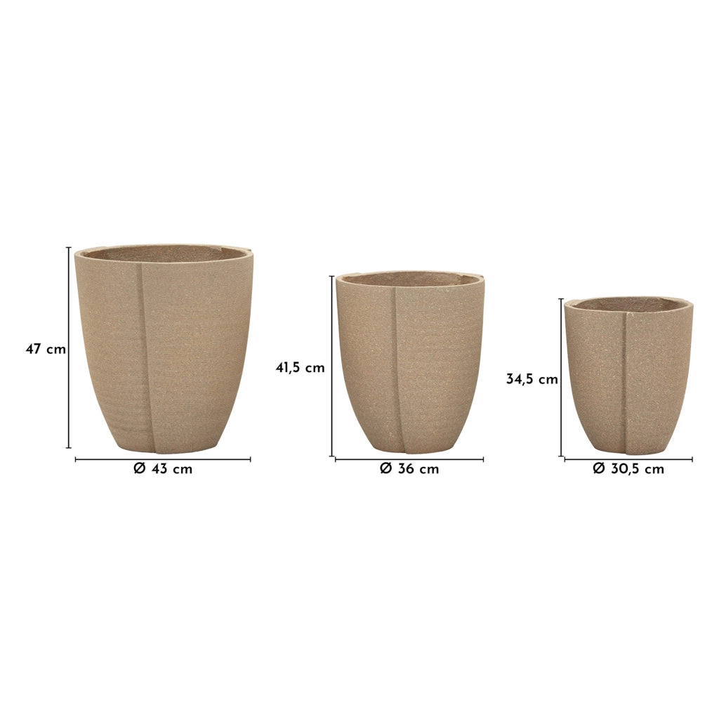 Gabava, Vaso set 3 Vasi, Marrone