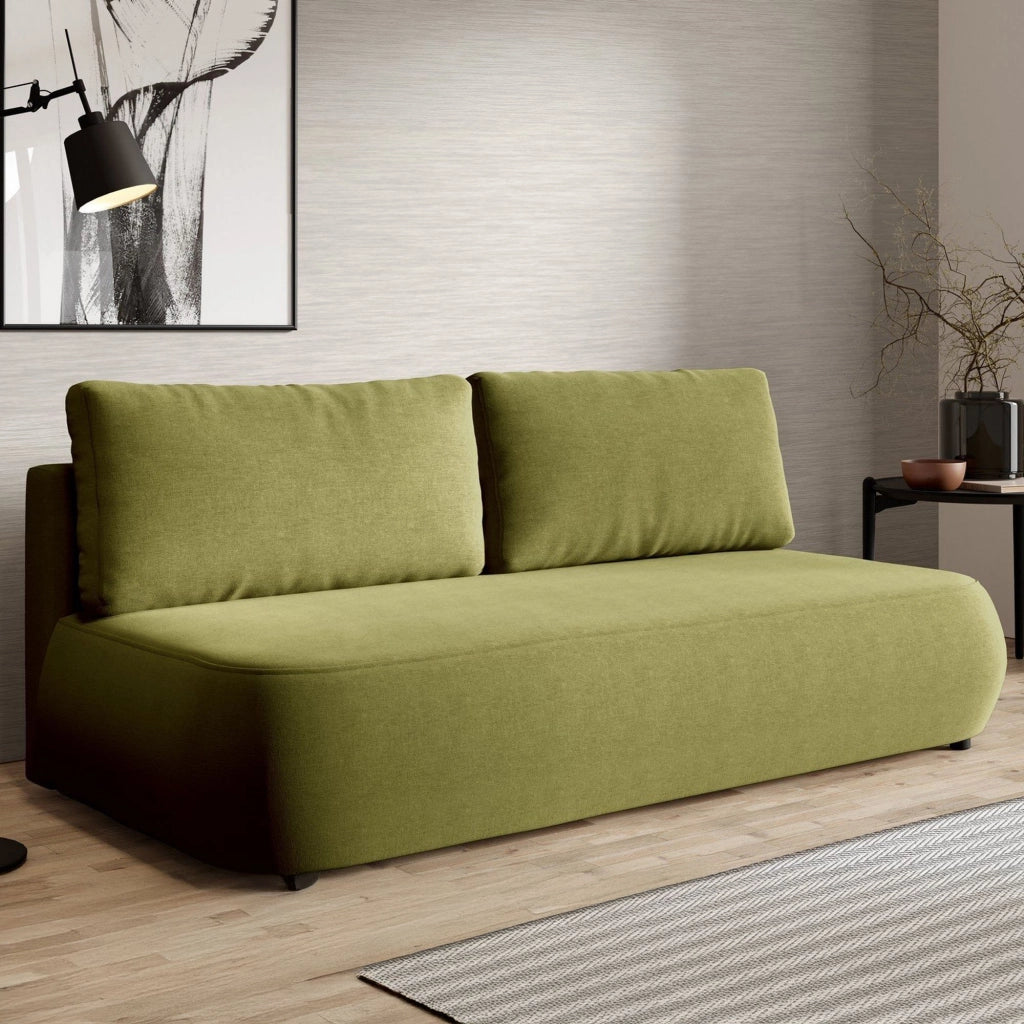 Brugnato, Divano Letto 2 Posti Contenitore, 210x106 cm Verde