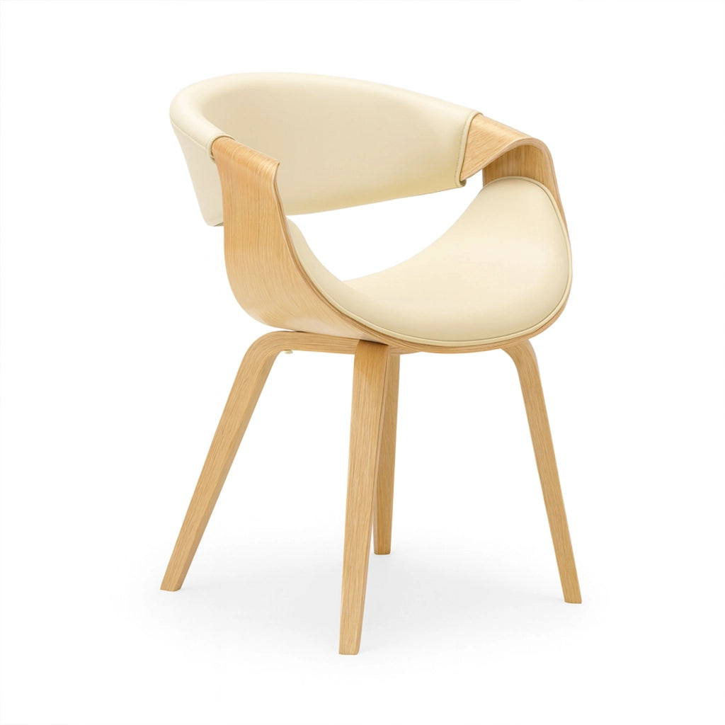 Yorkshire - Poltroncina Sedia in Legno Massello e Leatherette Bianca