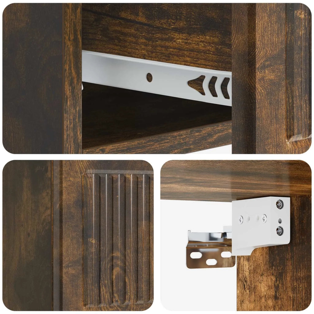 Mobiletto da notte a muro 2 pcs Rovere Fumo 33 x 34,5 x 20 cm 897926