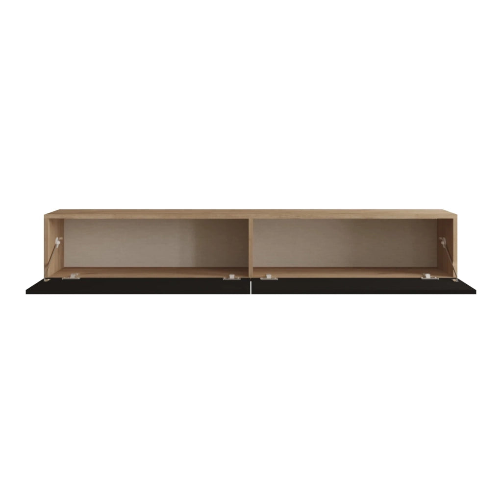 Mobile TV con 2 ante 29,5 x 180 x 31,5 cm effetto rovere nero 03_0007786