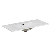 Lavabo da incasso VELOA 100 cm in ceramica bianca lucida