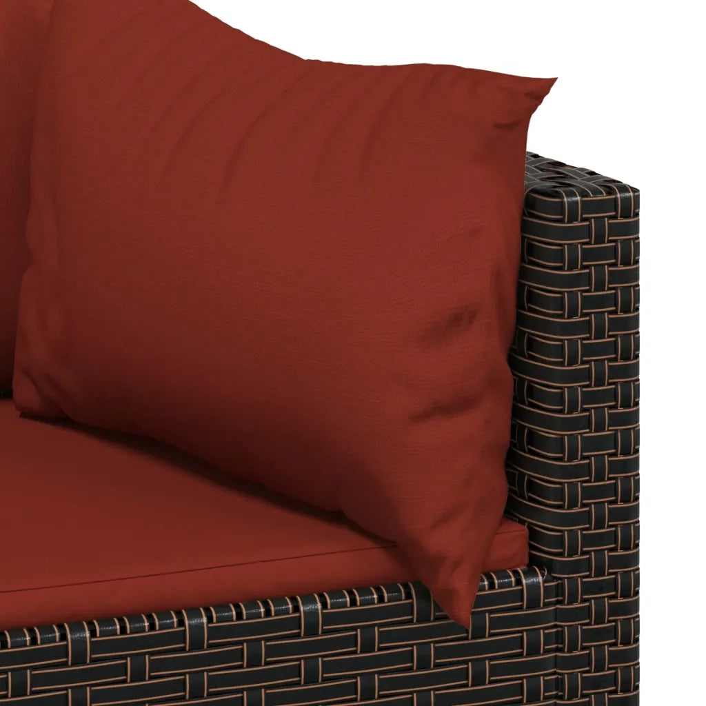 Set Mobili da Giardino 4 pz | Set Salotto da Giardino con Cuscini in Polyrattan Marrone