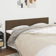 Testiera 2 pz-Set di 2 Testata-Testiera Decorativa Marrone Scuro 90x5x78/88 cm in Tessuto 561324