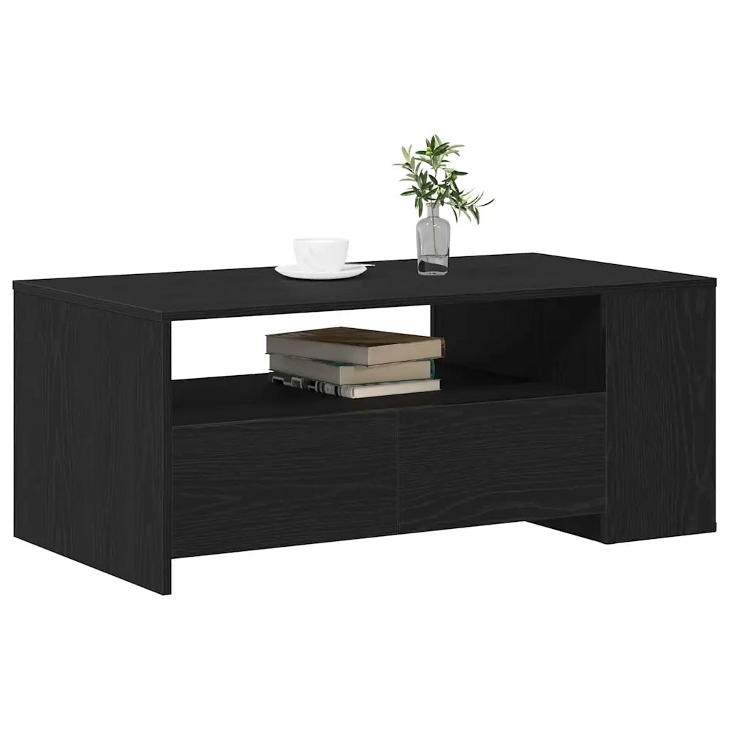 Tavolino da salotto con cassetto Rovere Nero 102 x 55 x 43,5 cm 862733