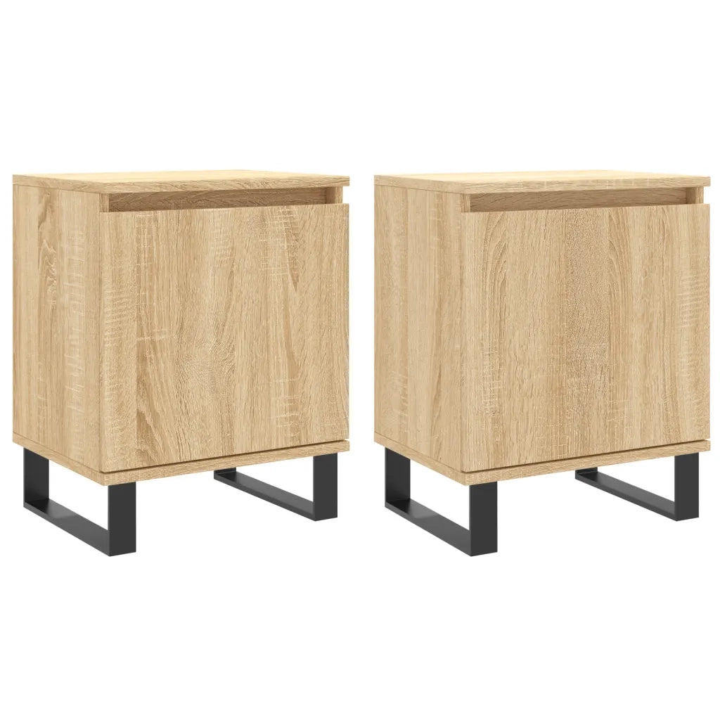 Comodini 2 pz-Set di 2 Tavolino da notte Rovere Sonoma 40x30x50 cm in Legno Multistrato 178001
