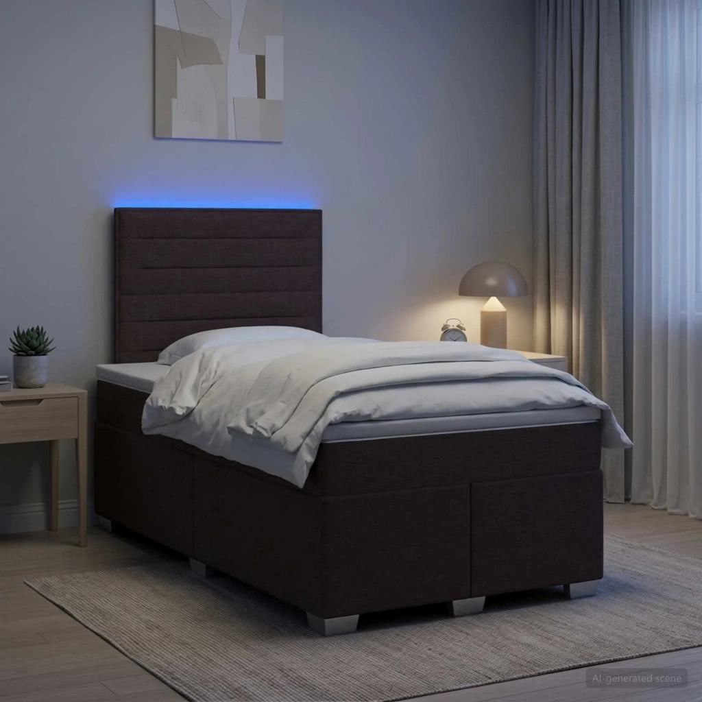Letto box spring con materasso Marrone Scuro 120 x 200 cm 3454841
