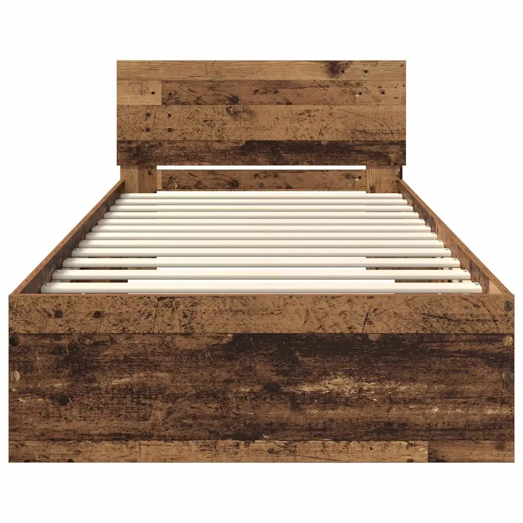 Struttura del letto con testiera Legno vecchio 100 x 200 cm 885787