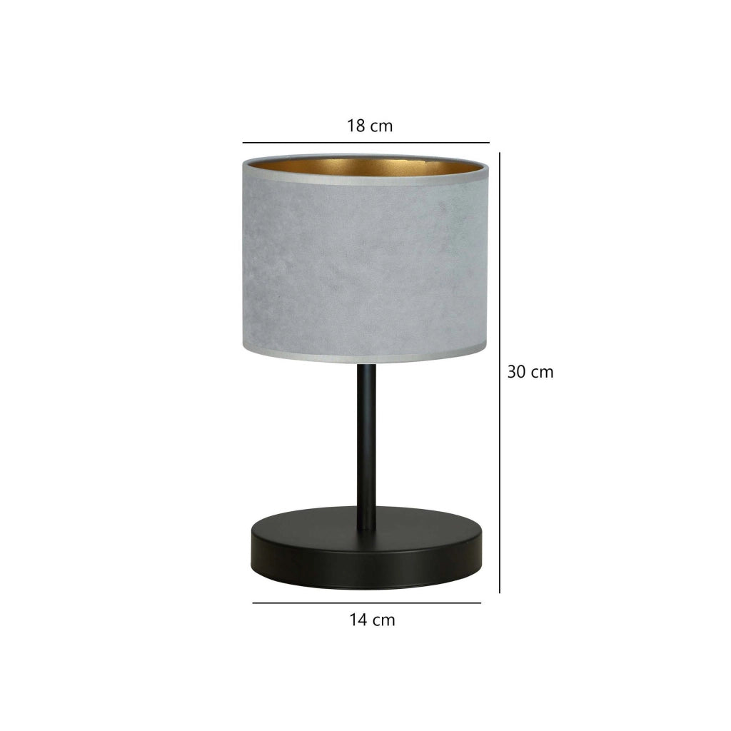 Lampada da tavolo Emibig Hilde nero/grigio E27 34cm