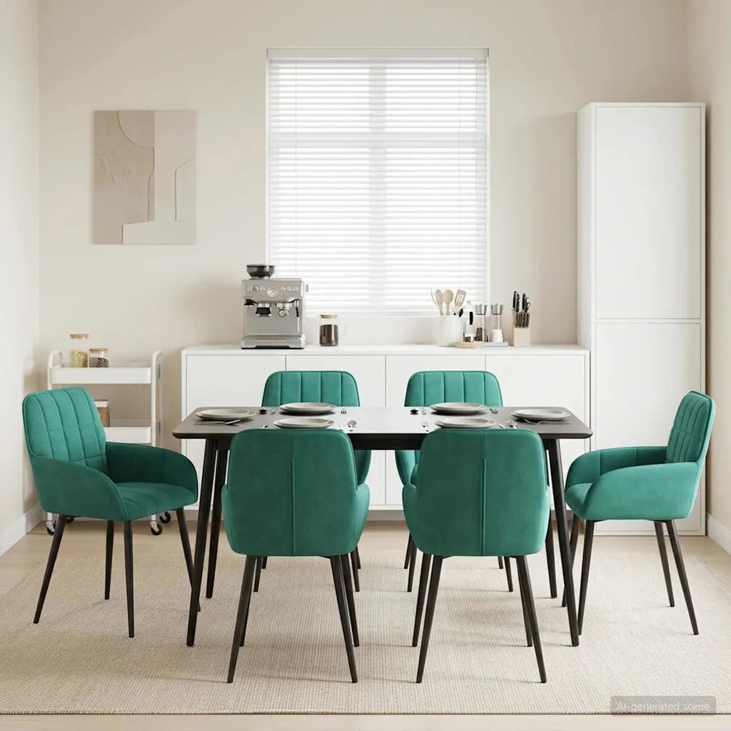 Sedie da pranzo 6 pcs Velluto (V) Turchese 56,5 x 50 x 86 cm 3428183