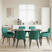 Sedie da pranzo 6 pcs Velluto (V) Turchese 56,5 x 50 x 86 cm 3428183