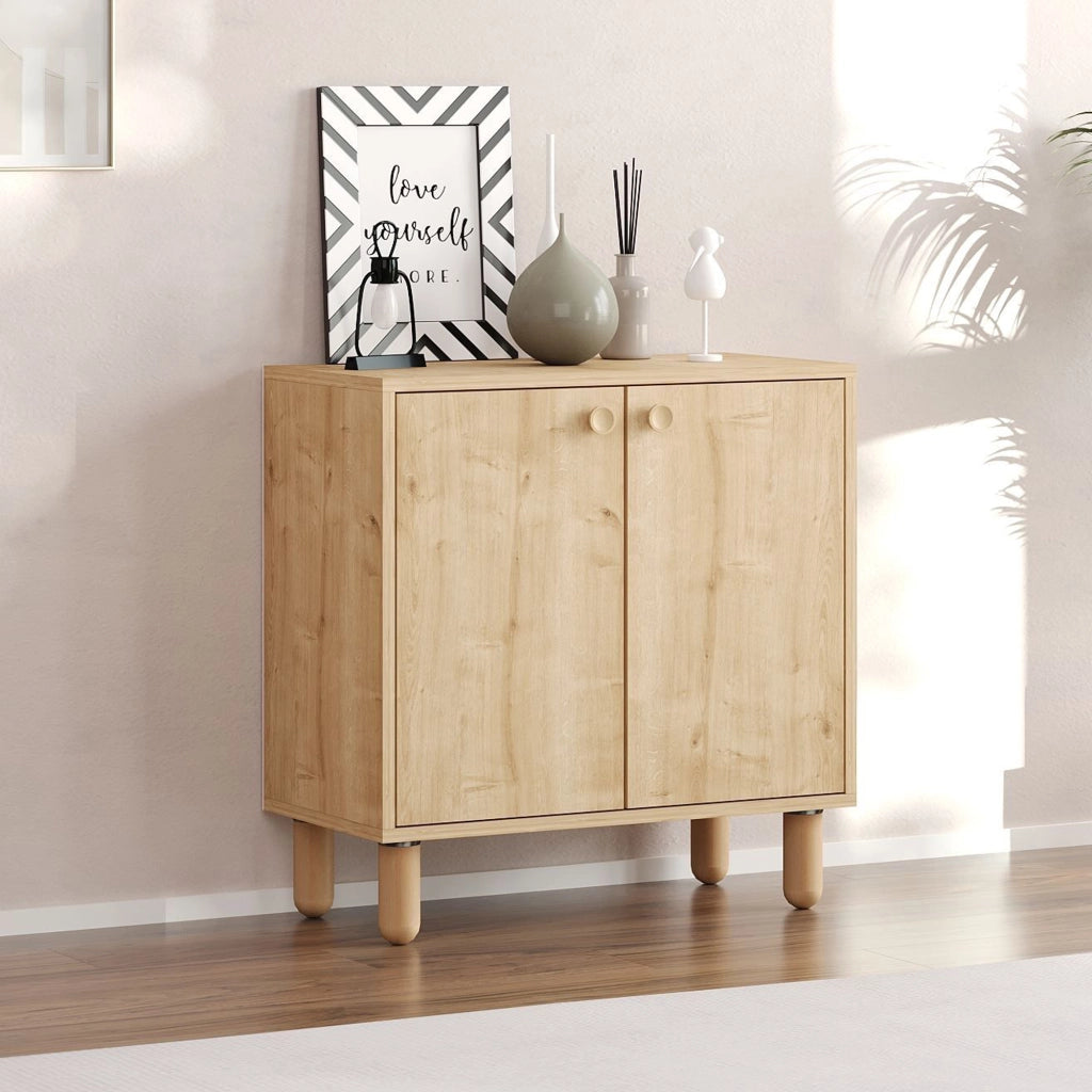 Madia Pontida, Credenza un Ripiano, 72x36x73h cm Marrone Rovere