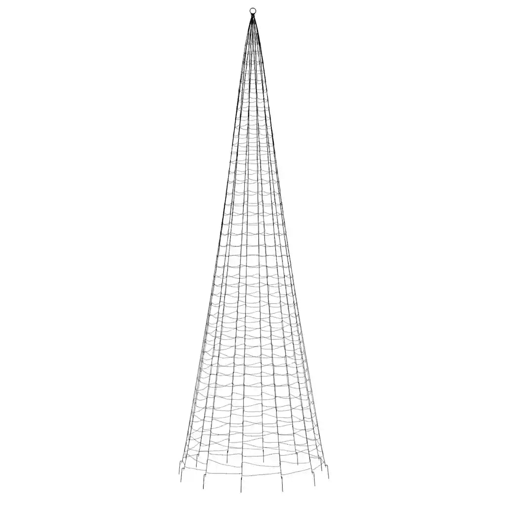 Albero di Natale a LED-Luci decorative natalizie su Pennone 1534 LED Bianco Caldo 500 cm