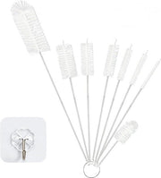 Set di pennelli a setole di giunco 8 pezzi - grilletta trasparente - pennello a setole di nylon per lattine - pennello per biberon - tubi di reazione - macchina da caffè - set di pennelli di pulizia (bianco) .