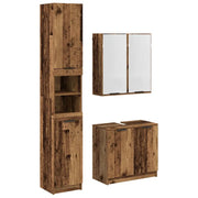 Set di Armadi da Bagno | Armadio da bagno 3 pz Legno vecchio Legno multistrato