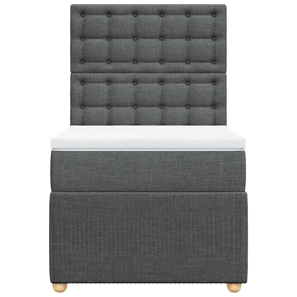 Giroletto a Molle con Materasso Grigio Scuro 100x200 cm Tessuto