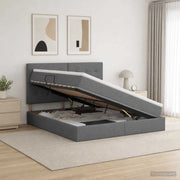 Letto con contenitore e materasso Grigio Scuro 140 x 200 cm 3459508