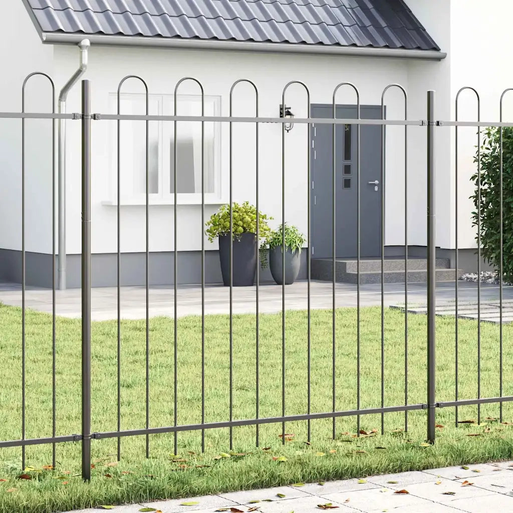 Recinzione per Giardino 9 pcs Grigio 15,3 x 1,5 m 3334177
