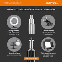 Set 2 stativi per luci WT-806 altezza fino a 256 cm max 6 kg, Cavalletto fotografico per faretti flash e ring light, con adattatore 3/8" e borsa, per foto e video