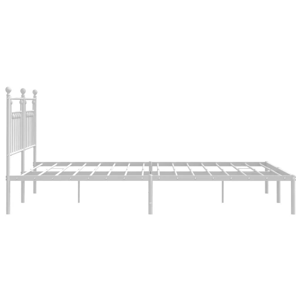 Giroletto con Testiera-Struttura Letto con testiera Metallo Bianco 160x200 cm 373466