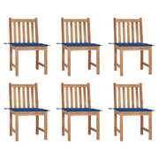 Sedie da Giardino 6 pz con Cuscini in Legno Massello di Teak cod mxl 8386