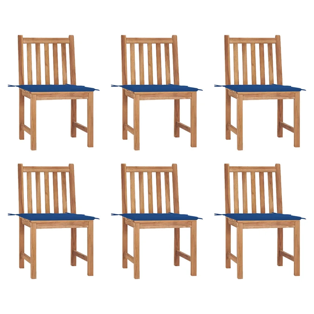 Sedie da Giardino 6 pz con Cuscini in Legno Massello di Teak cod mxl 8386