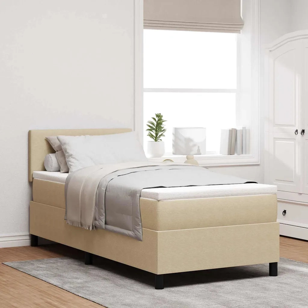 Letto a molle con testiera Grigio chiaro e bianco 80 x 200 cm 3337490