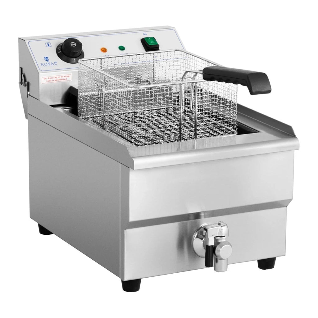 Friggitrice elettrica professionale per ristoranti 16 litri 6000 watt rubinetto di scarico zona fredda 14_0001783