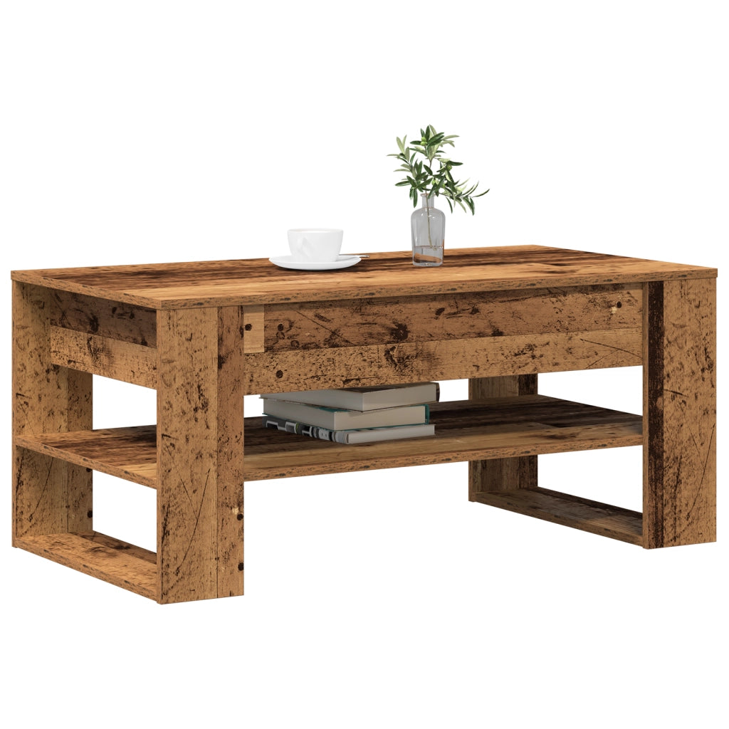 Tavolino da caffÃ¨ in legno antico 102x55x45 cm in legno ingegnerizzato