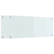 Set di 2 paraschizzi moderni per cucina resistenti al calore 100 x 40 cm in vetro temperato bianco 02_0056291