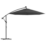 Ombrello | Parasolne a Sbalzo con LED e Palo in Acciaio 300 cm Antracite