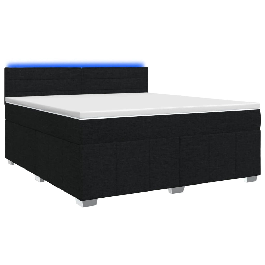Letto box spring con materasso Nero 160 x 200 cm Tessuto 3452707