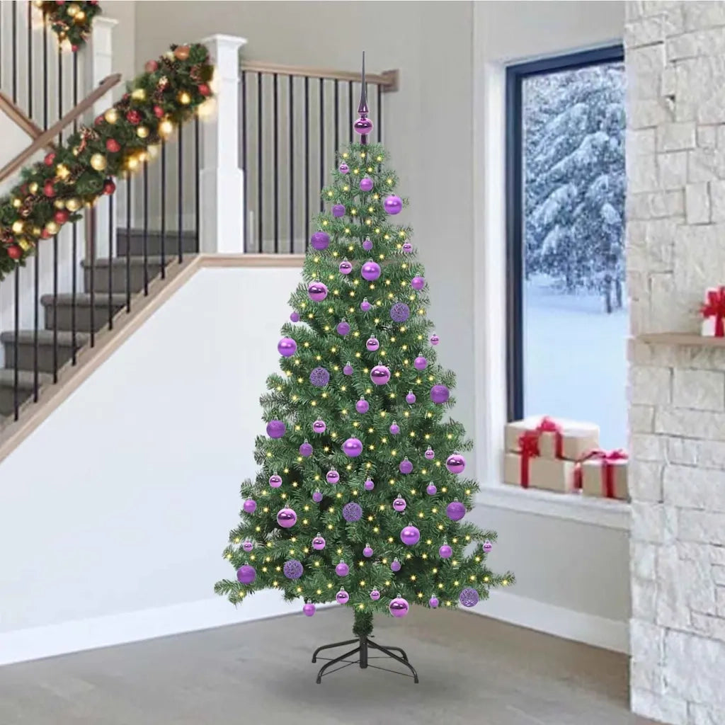 Albero di Natale con 300 LED con supporto Verde 240 cm PVC