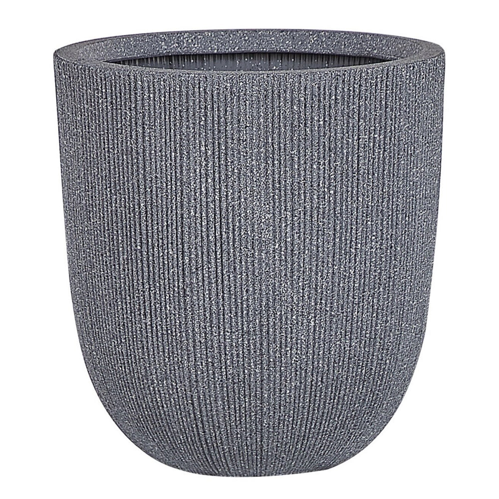 Vaso per fiori Fioriera alta in poliresina grigia 33 x ø 31 cm Accessori per decorazioni per interni e interni moderni e minimalisti