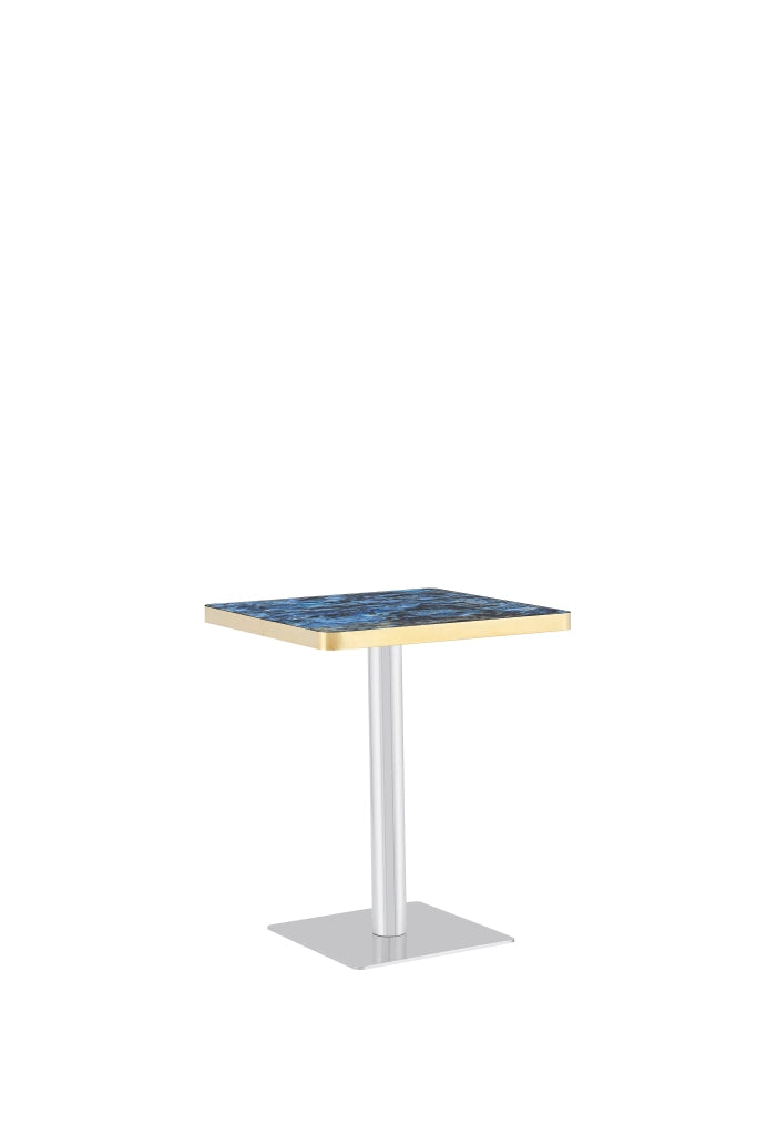 TAVOLO Quadrato 60x60 cm Effetto marmo Blu con struttura in metallo