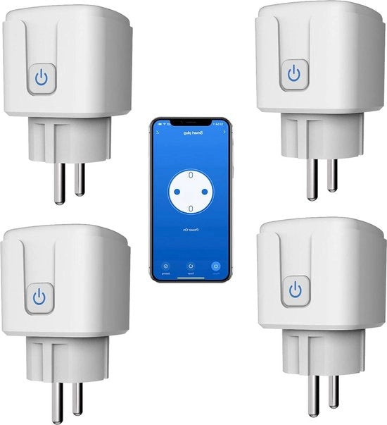 Pilastro di Rete Smart WiFi con Timer e Funzione di Conto alla Riconciliazione - Interruttore di Controllo Remoto - Monitoraggio dell'Energia - Funziona con Alexa - Wi-Fi 4 Pezzi