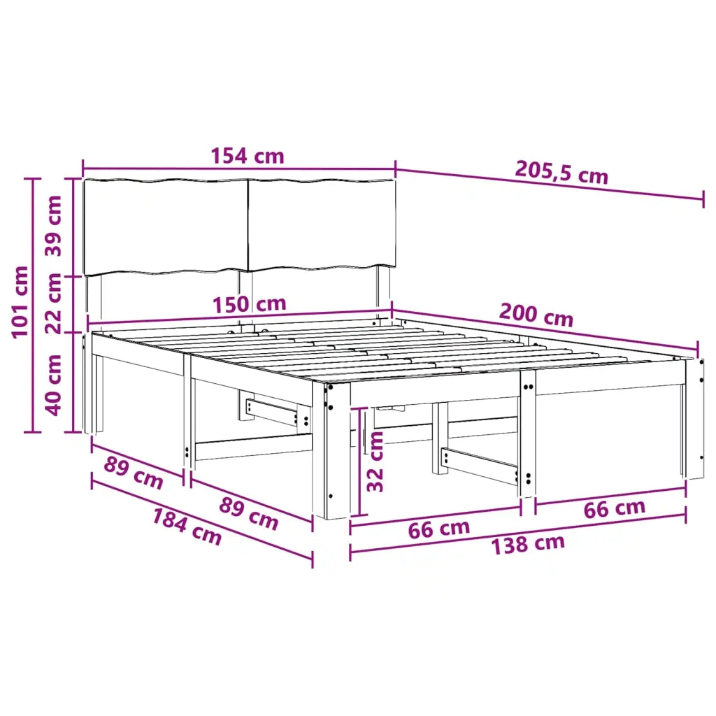 Letto matrimoniale con testiera ROSTOCK Marrone Scuro 3405416