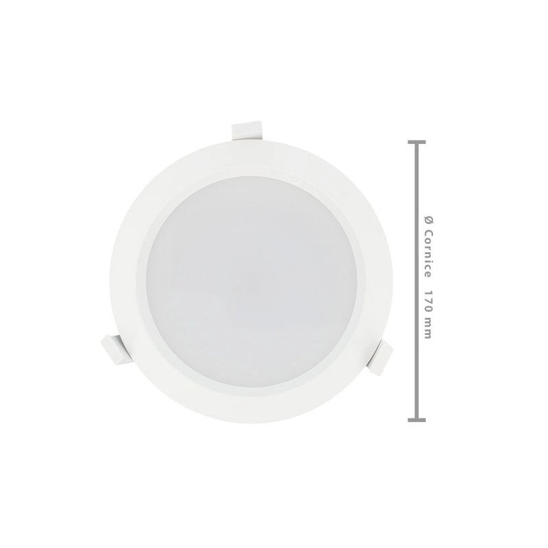 Lampada Faro Led Incasso Da Soffitto 25W Bianco Caldo Rotondo Per Centro Commerciale Diametro 170mm IP44