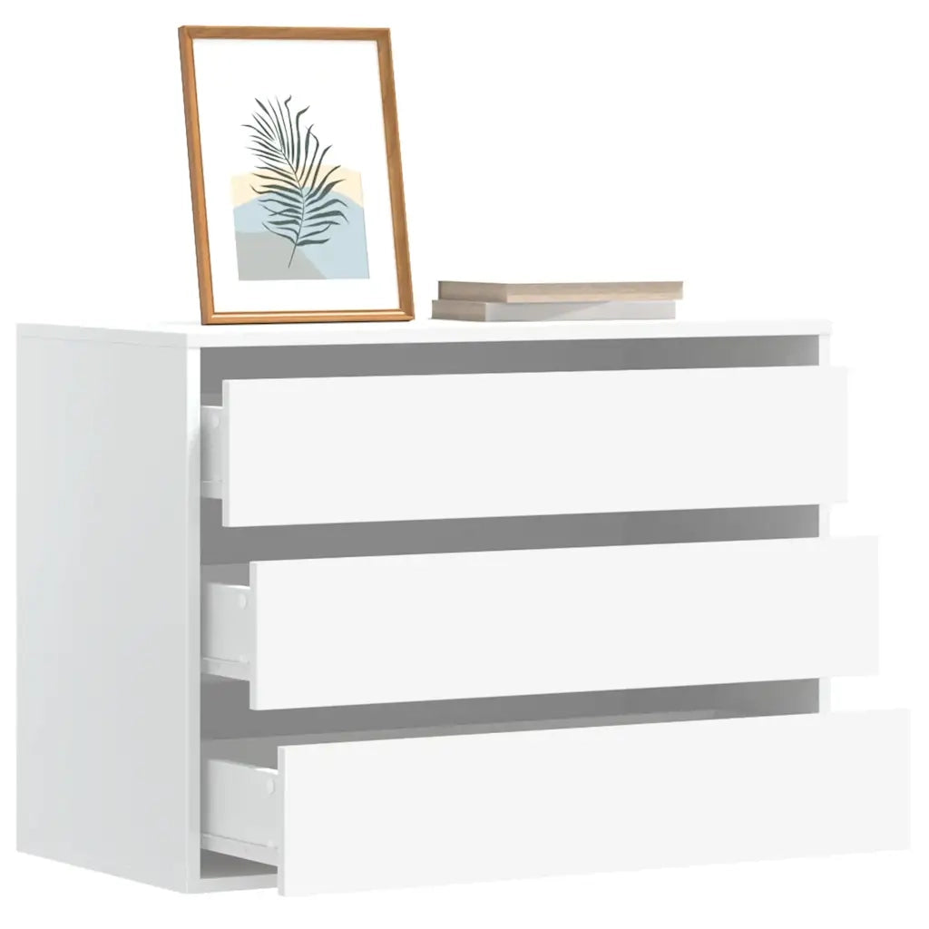 vidaXL Cassettiera Bianca 80x41x58 cm in Legno Multistrato