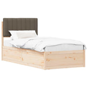 Letto singolo | Letto per adulti | Letto con Testiera Rivestita Talpa 90 x 200 cm Pino massello